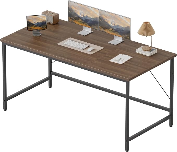 Mericonia 48x20 Inch Computer Desk, 0.6" Thick Small Office Table | Modern Simple Style, Small Study & Writing Table for Home Bedroom Work Walnut