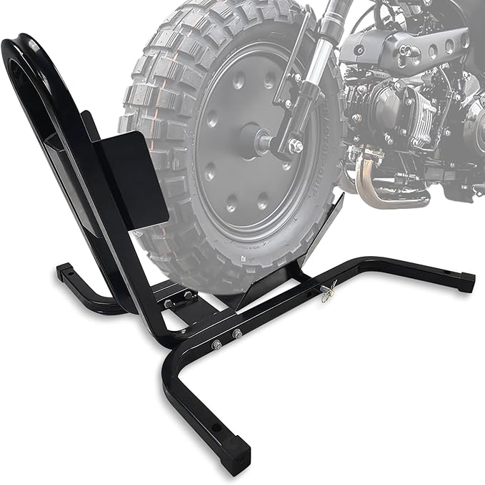 Garvee Universal Wheel Chock & Motorcycle Stand Heavy Duty 1500Lb Capacity Adjustable Motorcycle Wheel Chock 16''-21'' for Trailers, Cruiser, Sport and Dirt Bikes (Black/for Wheel 16''-21'')