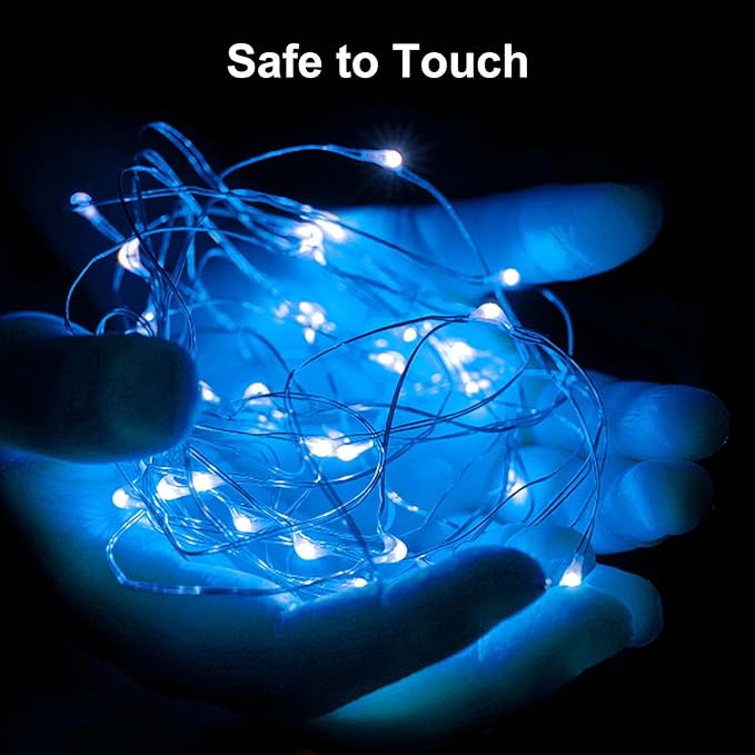 ZGWJ Fairy Lights Battery Operated, 24 Pack Blue Twinkle String Lights 20 LED 7FT 3 Lighting Modes Waterproof for Bedroom, Easter, Halloween, Christmas, Party Indoor and Outdoor Decoration