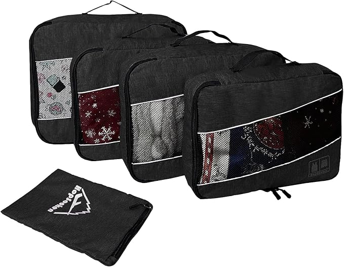 5 Set Packing Cubes for Travel Large Suitcase Luggage Organizer Bags Travel Accessories Vacation 4 Cubes 1 Laundry Pouch Bag