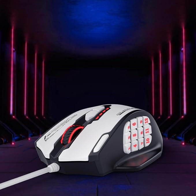 Redragon M908 Wired RGB MMO Gaming Mouse 24000 DPI Remapping Keys | Stable Lag-Free Connection, Redefine Keybinding Macro, Vibing Backlight, Ergonomic Grip Body Comfort