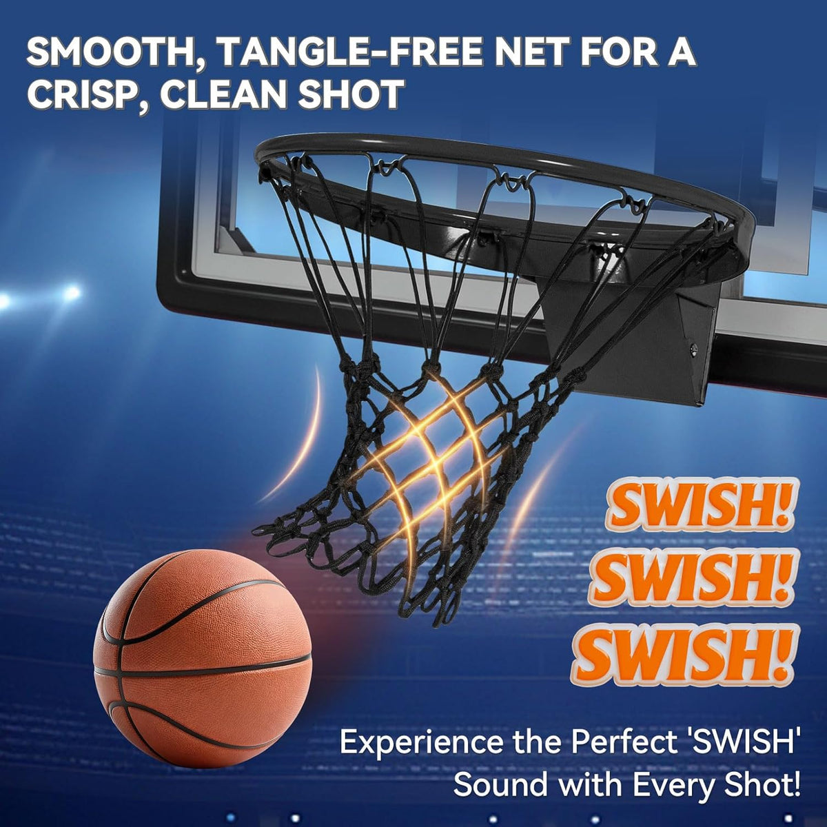 Skiennix Heavy Duty Basketball Net Replacement - All Weather Nylon with 12 Loops | Fits Standard Rims