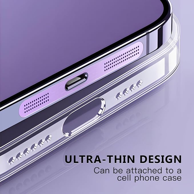 MysticHome for iPhone 17/16 Pro Accessories, 5 Pcs Cell Phone Speaker Anti-Dust Plugs, 1 Pcs USB C Dust Plug, Compatible with Speaker Dust Cover,Purple