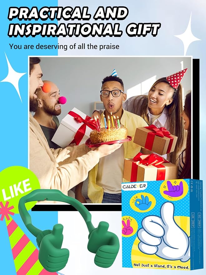 Stocking Stuffers for Teens Boys Girls Cell Phone Holder Mens Women Gifts | Thumbs Up Phone Stand, Gifts for Adults Kids Teenager Children Husband Wife Dad Mom, Cool Gadgets, Santa Gift for Christmas