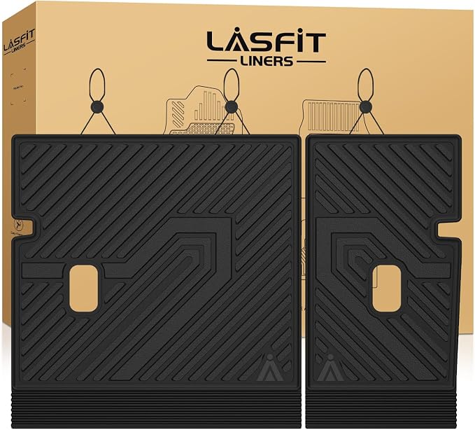 LASFIT All Weather Floor Mats for Honda Civic 2022-2026 - Back Protector | 3D Laser Custom Fit For 22-26 Civic (Only Fit Hatchback) | Flexible Non-Curl Recyclable TPE | Anti-Slip & Easy Wash