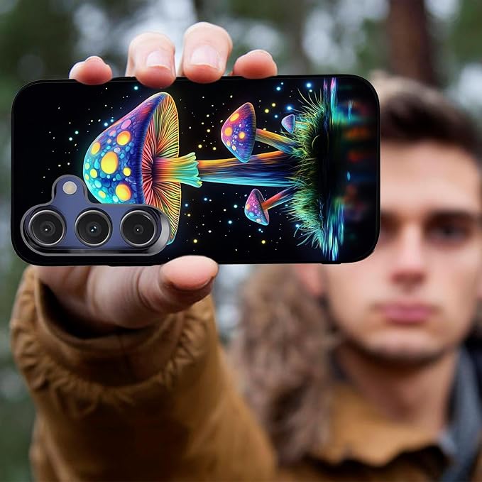 Designed for Galaxy A56 5G Phone Case,Slim Silicone Shockproof Protective Case for Galaxy A56 5G 6.7 inch,Luminous Mushroom