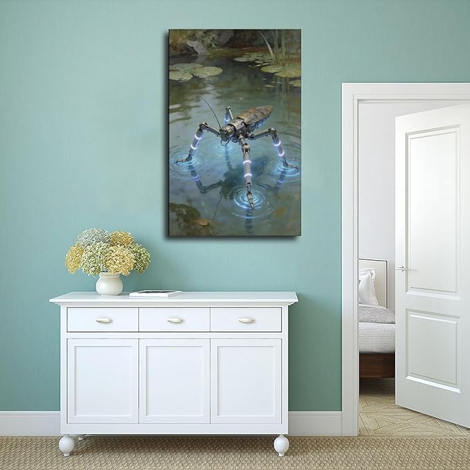 Framed Modern Sci Fi Wall Art for Living Room And Studio Futuristic Minimalist Decor 12x18inch(30x45cm)