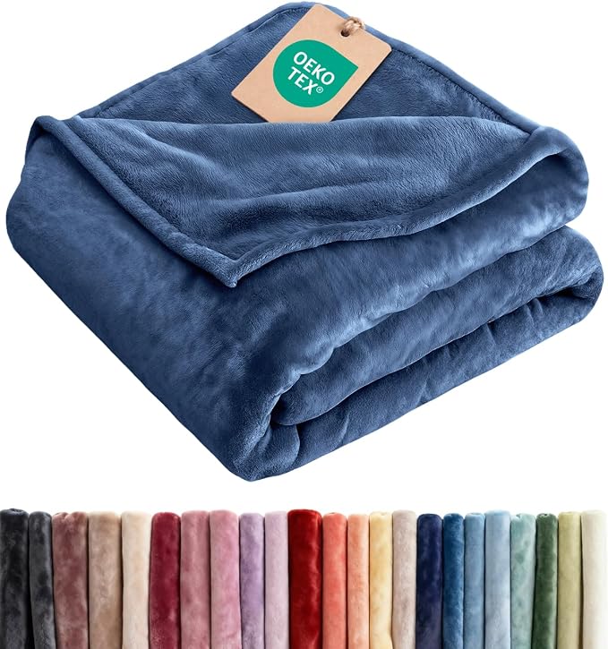 Fleece Blanket Throw XL - Ultra-Soft Flannel Fleece Blanket - Royal Blue | Soft, Warm, Outdoor Picnic Blanket for Camping, Travel, Lightweight, Cozy, Anti-Static, Home Decor Gifts for Men & Women