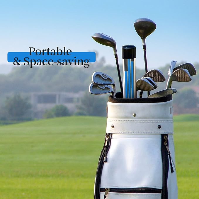 MoKo Golf Alignment Stick, 2 Set Golf Alignment Rods, 48" Collapsible Alignment Stick Golf Training Aid for Aiming, Putting, Posture Corrector, Golf Practice Sticks with Clear Tube Case