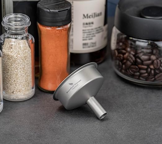 Boundless Voyage Titanium Funnel Mini Kitchen Funnel, Hip Flask Funnel, Small Metal Funnels, Cooking Funnels for Essential Oil, Spices, Flask