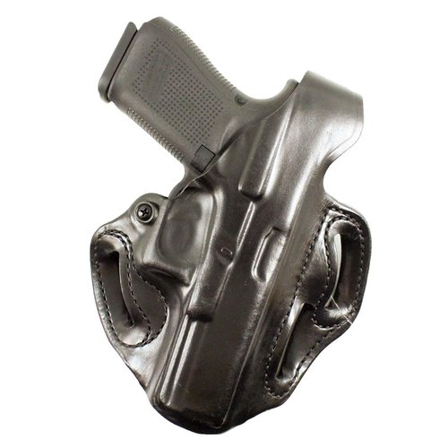 DeSantis Thumb Break Scabbard OWB Holster - Leather, Right Hand Draw, Compatible With GLOCK 19, 19 GEN 5, 19X 23, 32, 45 (With or Without Reflex Sights) - Black