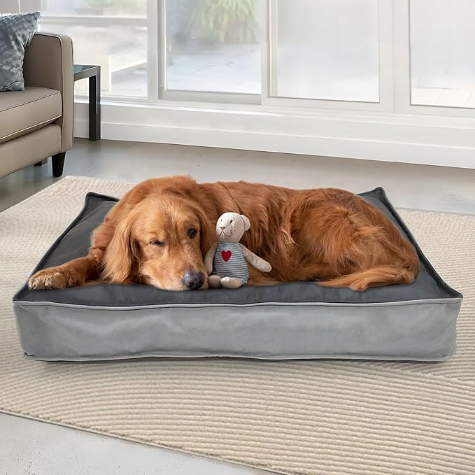 Dog Bed Cover, Comfortable and Quiet Dog Bed Covers for Pet Mat Bed,Washable Removable Cover，Faux Leather Pet Nest, 35" L x 22" W x 3" H ，Cover Only