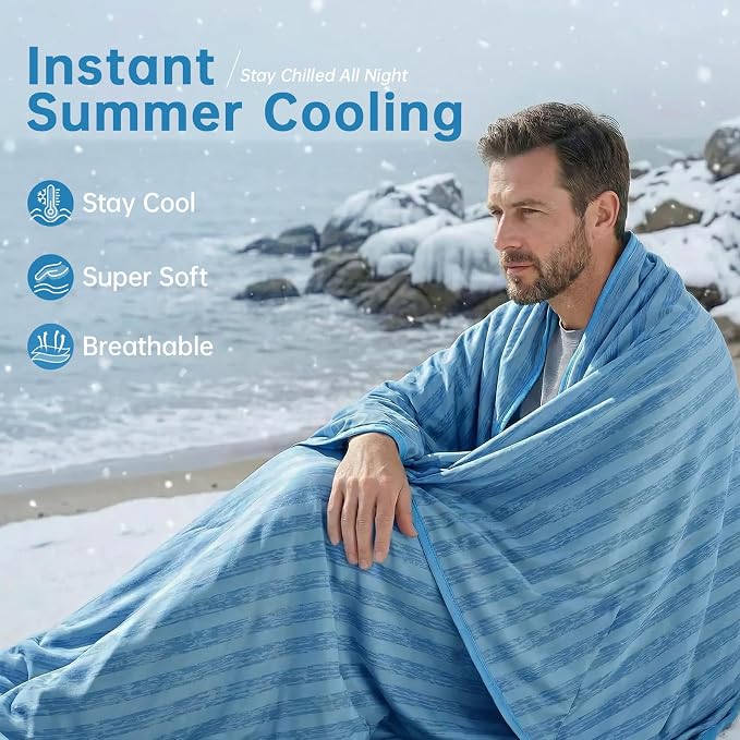 Guohaoi Cooling Blanket for Hot Sleepers and Night Sweats 90"x90" Queen | Arc-Chill Q-Max >0.5 Cool Fiber,100% Oeko-Tex Certified Lightweight Summer Blanket for Travel/Outdoor Ultra Cold Breathable