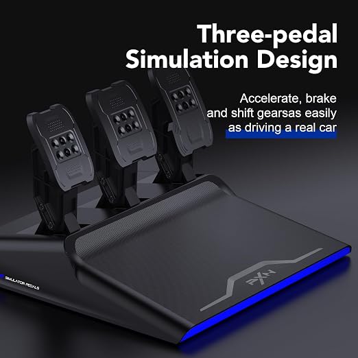 PXN V99 Force Feedback Racing Wheel, with Pedals and Shifter | Detachable 270°/900° Steering Wheel, Hall Pedals & H-Shifter - for PC, Xbox Series X|S, Xbox One, and PS4