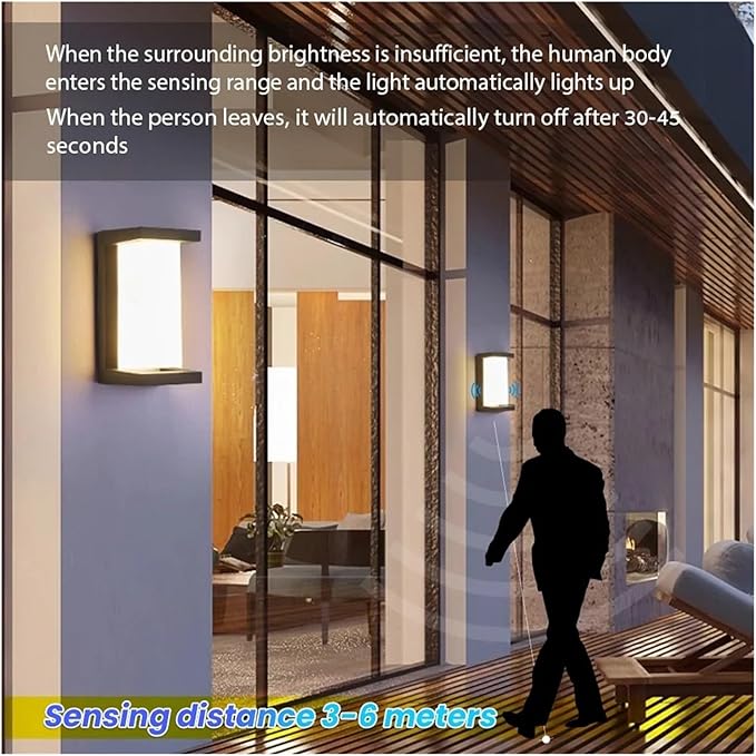 LED Wall Light, LED Wall Lamp Motion Sensor Waterproof Led Lights Wall Light Indoor Outdoor Wall Panels for Home Corridor Lighting,Modern Wall Lamp(Warm White,B NO Sensor)