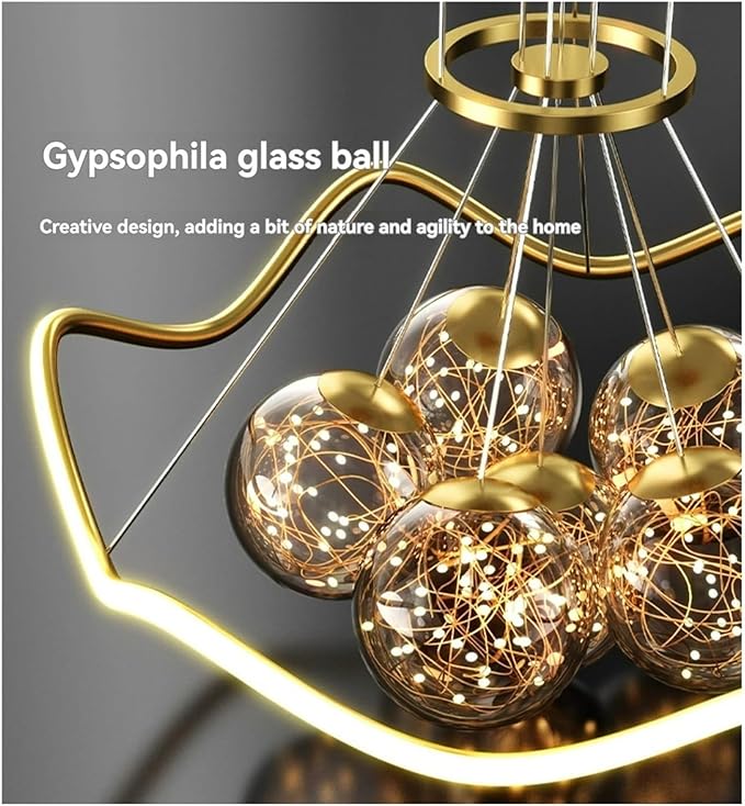 Modern Living Room Warm Bedroom Dining Room Chaner Led Indoor Lighting Nordic Creative Decorative Bright Lamps,Modern (3 Colors Changeable D60cm)