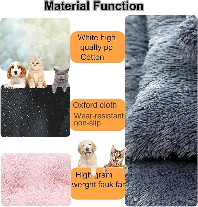 Dog Crate Mat, Dog Bed for Large Dogs, Comfy Fluffy Kennel Pad Anti-Slip for Dog beds & Furniture, Quilted Dog Bed for Pets for Medium/Small Dogs Cats (Color : Pink, Size : 16.9x11)