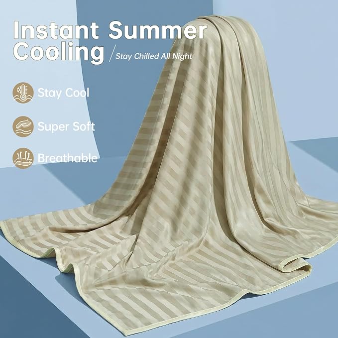 Guohaoi Cooling Blanket for Hot Sleepers and Night Sweats 60"x90" Full Size | Arc-Chill Q-Max >0.5 Cool Fiber,100% Oeko-Tex Certified Lightweight Summer Blanket for Travel/Outdoor Ultra Cold Breathable