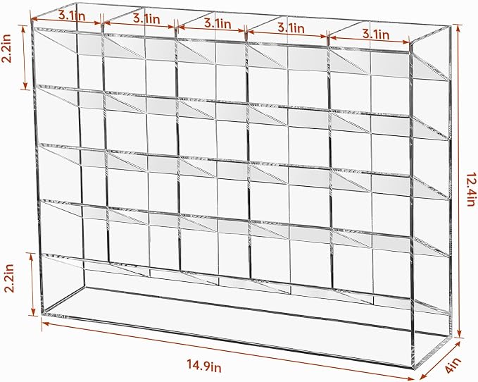 BEYGORM Acrylic Vertical Marker Organizer for 310 Markers, Desk Orgaizer | 26 Compartments Clear Angled Pen & Pencil Holder, Large Stationery & Art Supply Storage for School (14.9 x 12.4 x 4 Inch)