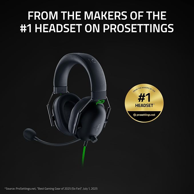 Razer BlackShark V2 X Gaming Headset: 7.1 Surround Sound - 50mm Drivers - Memory Foam Cushion - for PC, PS4, PS5, Switch - 3.5mm Audio Jack - Black (Pack of 8)
