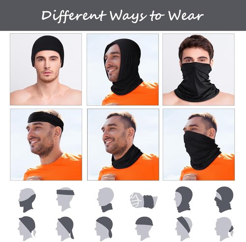 Geyoga UV Protection Cooling Neck Gaiter - Breathable Summer Face Mask Scarf | 6 Pieces Set