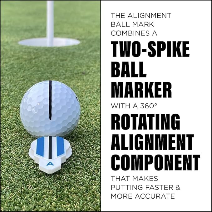 Putting Alignment Aid Tool - Golf Ball Marker - Rotate to Aim - Golf Gift Accessory for Men & Women Golfers - USGA Compliant