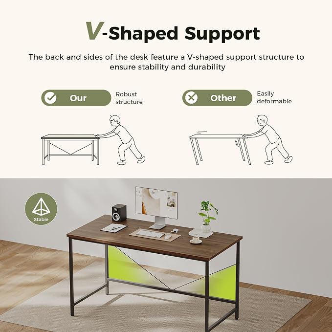 Mericonia 32x16 Inch Computer Desk, 0.6" Thick Small Office Table | Modern Simple Style, Small Study & Writing Table for Home Bedroom Work Walnut