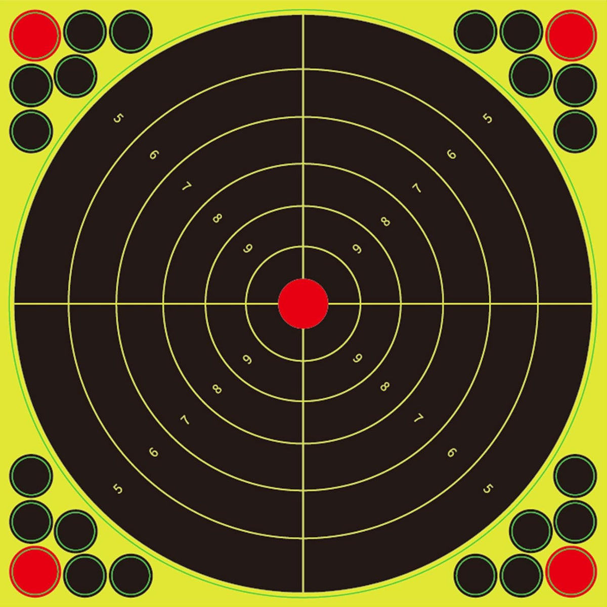Reactive Fluorescent Shooting Targets by Splatter Targets - 12x12” Adhesive Stickers with Repair Patches for Range Training