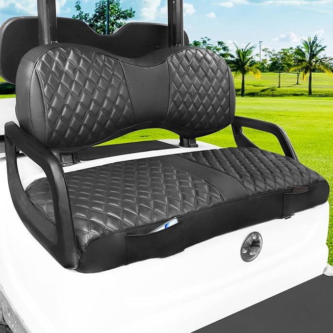 Yamaha Drive/G29 Seat Covers, Golf Cart Front Seat Covers for Yamaha 2007-2016 OEM Ordinary Seat, Thick Vinyl Leather Comfortable/Breathable, No Need Any Tools or Detaching Armrests