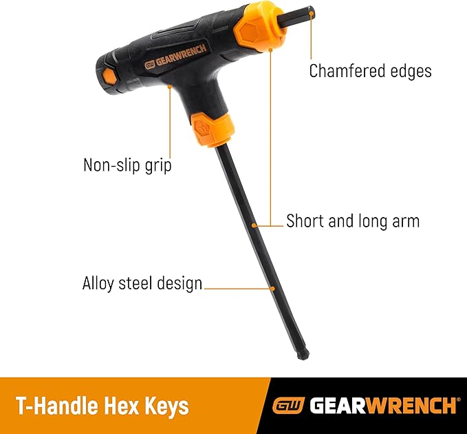 GEARWRENCH 10 Piece SAE Ball End T-Handle Hex Key Set | 83523