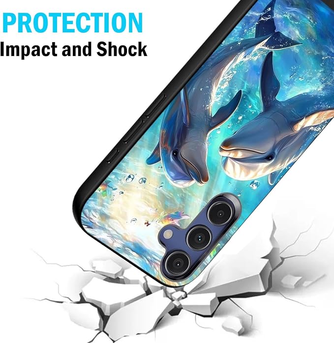 Designed for Galaxy A16 5G Phone Case,Slim Silicone Shockproof Protective Case for Galaxy A16 5G 6.7 inch,Dolphin
