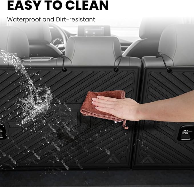 LASFIT All Weather Floor Mats for Honda Civic 2022-2026 - Back Protector | 3D Laser Custom Fit For 22-26 Civic (Only Fit Hatchback) | Flexible Non-Curl Recyclable TPE | Anti-Slip & Easy Wash