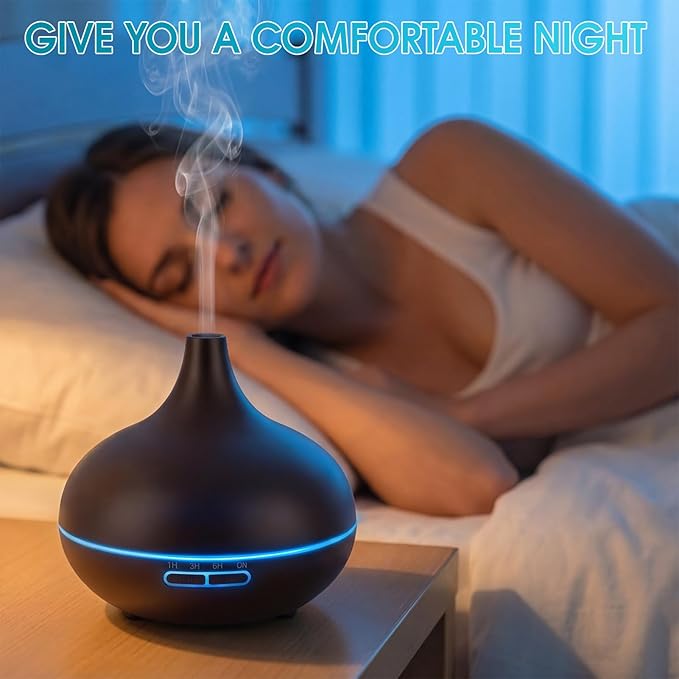 Rechargeable Diffuser for Essential Oils Large Room, 450ml Battery Operated Essential Oil Diffuser with Remote Control, Aromatherapy Oil Diffuser with Timer, 7 Colors Light humidifiers for Home&Office