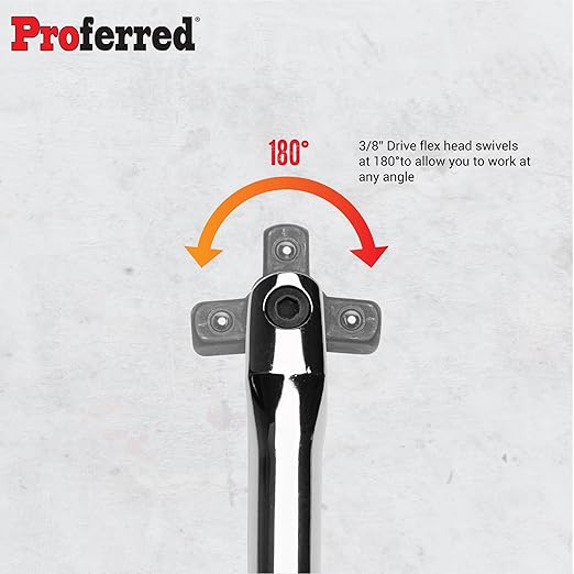 Proferred S41101 Flex Handle, Breaker Bar, 3/8" Drive, 10"