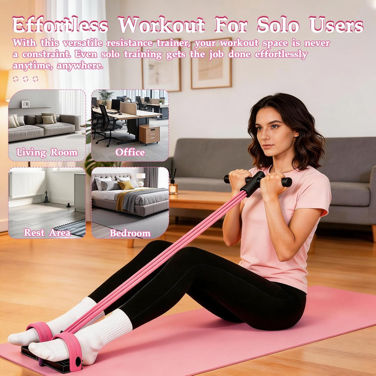 Skiennix Pedal Resistance Bands - Multifunctional 6 Tube Rubber Bands for Waist, Arms, Abdomen & Legs