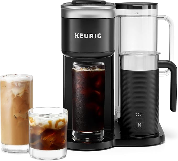 Keurig K-Café SMART Single Serve Coffee Maker with WiFi Compatibility, Latte and Cappuccino Machine with Built-In Frother, 6 Brew Sizes, Black | WIFI Brewid Smart Brewing, Built-in Milk Frother for Lattes and Cappuccinos, 6 Brew Sizes, K-Cup Pod Compat...