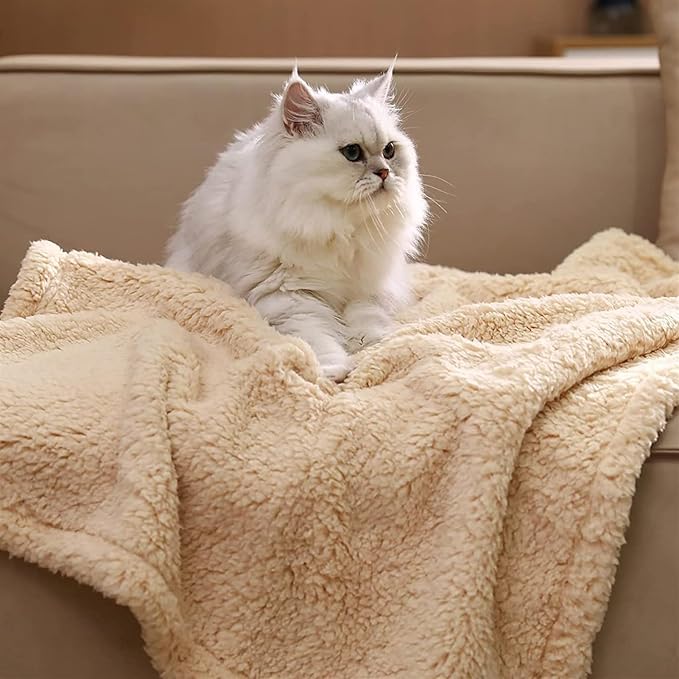 Pet Blankets for Couch Sofa Bed Dog Blankets Reversible Cat Blanket Soft Furniture Protector Cover for Small Medium Large Dogs Cats, Brown, 65 x 83 inches
