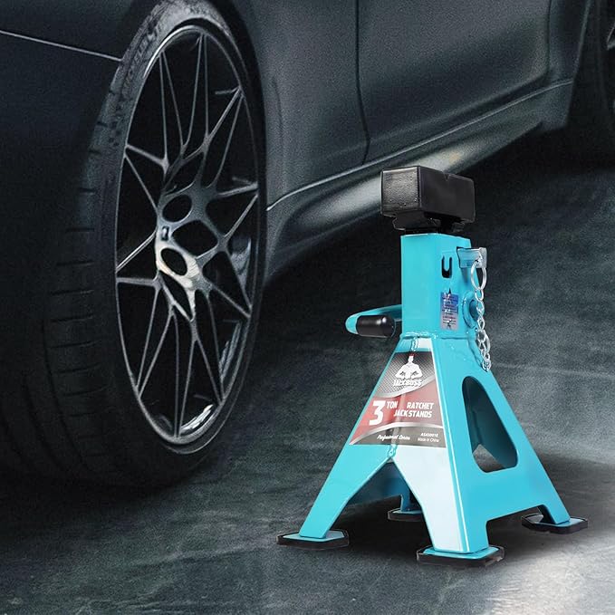 Jack Boss Floor Jack 4 Ton Hydraulic Low Profile Jack with Dual Piston Quick Lift Pump and 3 Ton (6600 LBs) Adjustable Ratchet Car Lifting Jack Stand with Dual Secure Pins