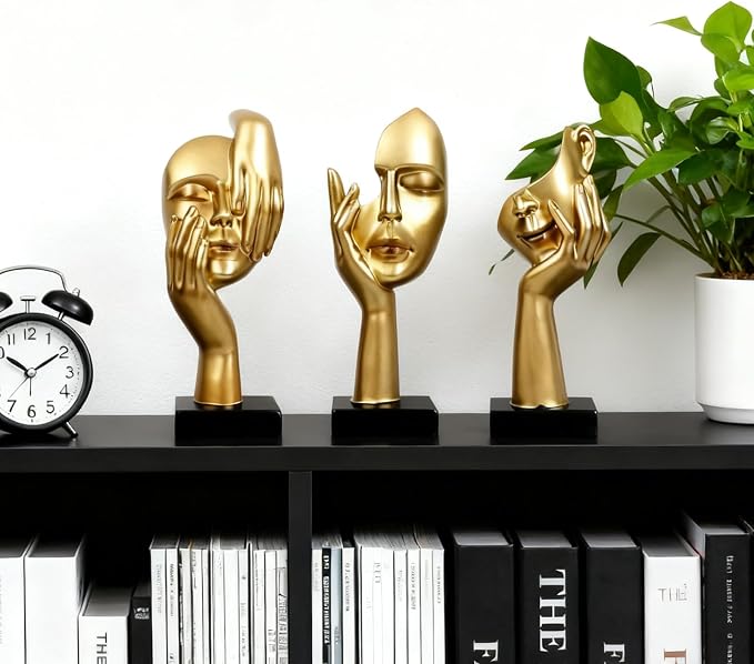 3 Pcs Thinker Statue,Modern Home Sculptures,Figurine for Bookshelf1
