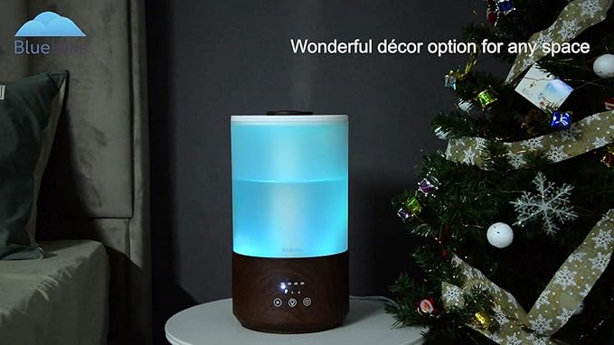 BlueHills Premium Set of Two Large 2500 ML and 4000 ML Tall XL Essential Oil Diffusers Humidifier Combo for Large Room Home with Décor LED Lights Great Gift – Value Pack of Dark Wood Grain.