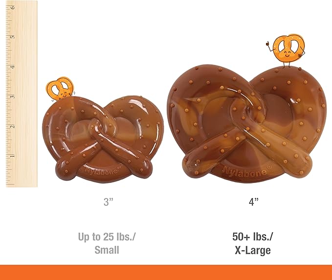 Nylabone Pretzel Power Chew Toy for Dogs, Dog Toys for Aggressive Chewers, Bacon & Peanut Butter Flavor, Small Dogs - Up to 25 Ibs, 1 Count