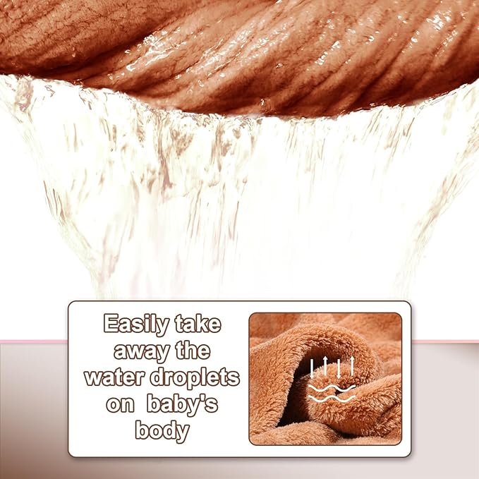Toddler Towels with Hood, 2 PCS Kid Bath Towel with Animal Hooded for 0-5 Years,Super Soft Premium Coral Fleece Luxuriously Thick and Plush with Large Size 50"x32", Brown Bear& Yellow Tiger