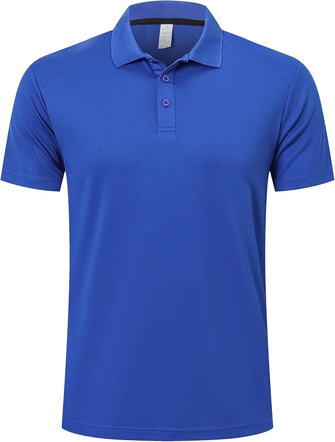 ZENGVEE Mens Polo Shirts Moisture Wicking Short Sleeve Performance Quick Dry Athletic Golf Shirts