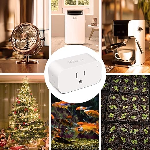 TREATLIFE Smart Plug, 2.4GHz 15 Amp WiFi Smart Outlet with Child Lock and Vacation Mode, Reliable WiFi Connection, Compatible with Alexa and Google Assistant, No Hub Required, Remote Control,1 Pack