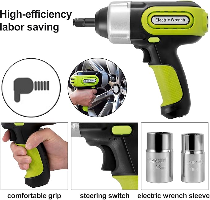 VEVOR Electric Car Jack 5 Ton Car Jack Hydraulic with Electric Impact Wrench, LED Light Hydraulic Auto Repair Tool, 135-360 mm Lifting Range for SUV MPV Sedan Truck Repair