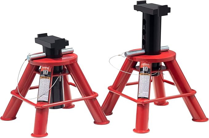 SUNEX TOOLS 1210 10-Ton Low Height Pin Type Jack Stands, Pair