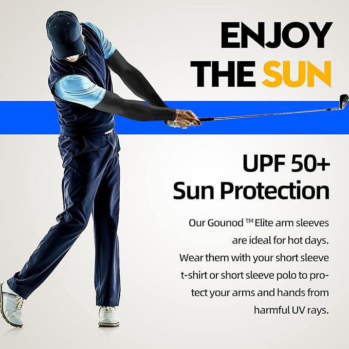 GOUNOD Sun Protection Cooling Arm Sleeves with Thumb Holes - Gardening Outdoors Sports Workouts Sunscreen Arm Sleeves