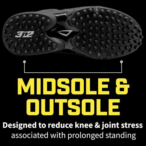 3N2 Reaction Lo Men's Baseball Umpire Shoes - Lightweight Leather Design for Softball & Baseball - Black