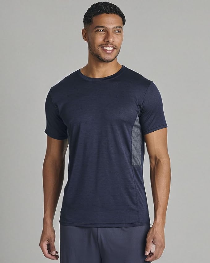 5 Pack Men's Dry Fit Short Sleeve T-Shirt Gym Workout Athletic Running Tee | Cooling, Moisture-Wicking, Crew Neck, Quick-Dry, Breathable, Active, Exercise, Fitness, Basketball, Cycling, Hiking, Tennis
