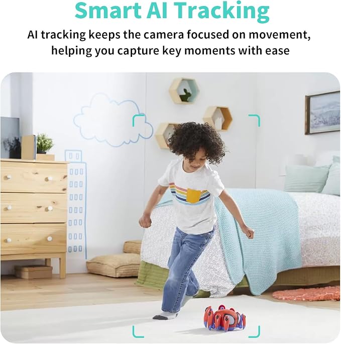 2K Indoor Security Camera, 360�� Pan/Tilt AI Human Pet Motion Security Camera, 2.4/5 GHz Night Vision Camera, 2 Way Audio, Compatible with Alexa Google Assistant (3 Months of Cloud Storage)